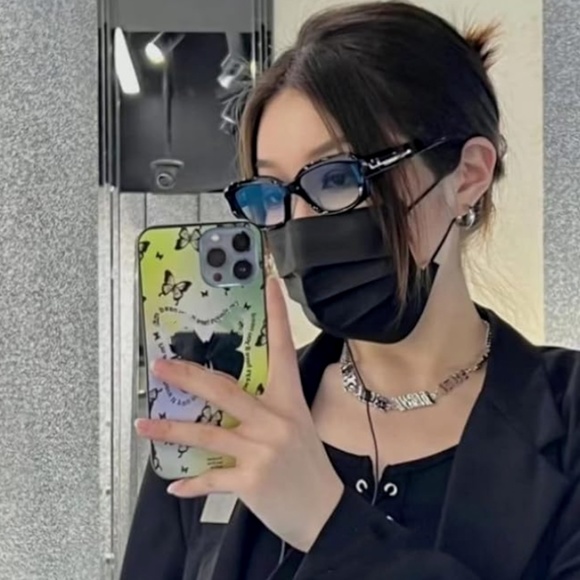 Black Clear Tint Retro Trendy Rectangle Men Women Square Frame Trendy Glasses - Picture 3 of 5